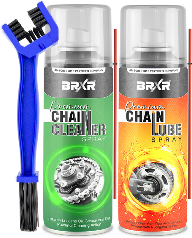 BRXR Bike Chain Cleaner and Lube Spray With Brush Combo For Smooth Ride Removes Dirt, Grease And Lubricate / Suitable For All Bikes | Increases Chain Performance Chain Oil(1000 ml, Pack of 3)