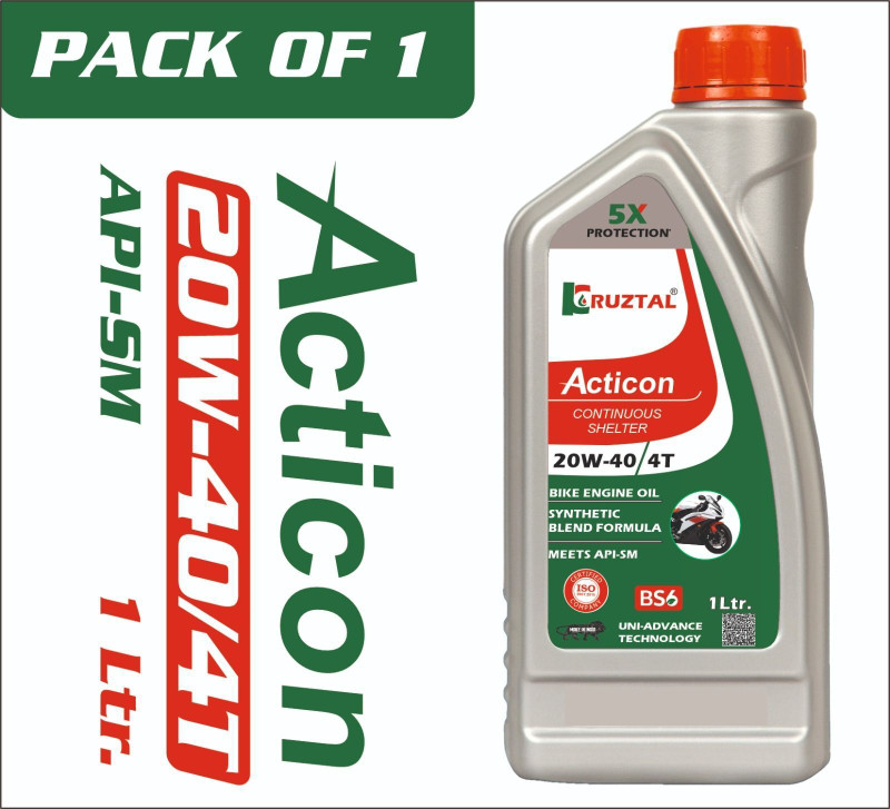 IKRUZTAL ACTICON 20W-40 API-SM 5X PROTECTION ENGINE OIL Conventional Engine Oil(1000 ml, Pack of 1)