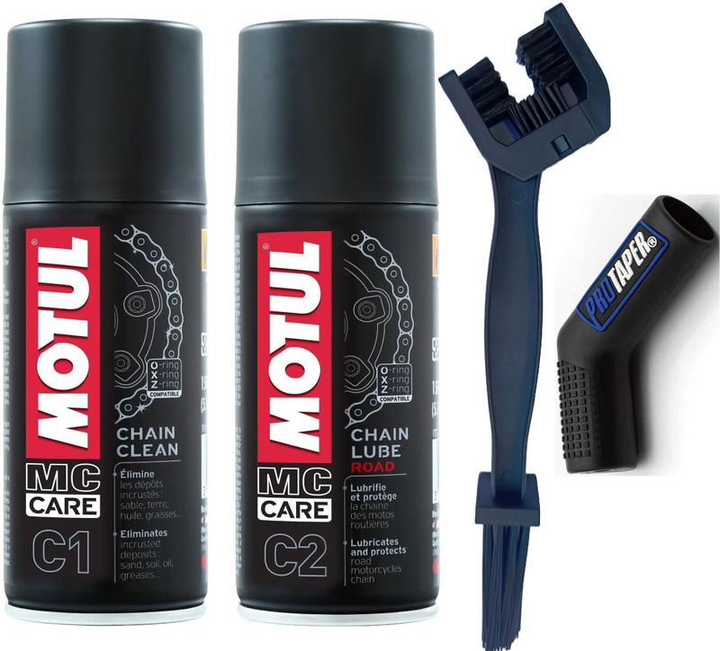 MOTUL MC CARE C1 ( 150 ML) & C2( 150 ML) and Harwat Chain Oil(300 ml, Pack of 4)