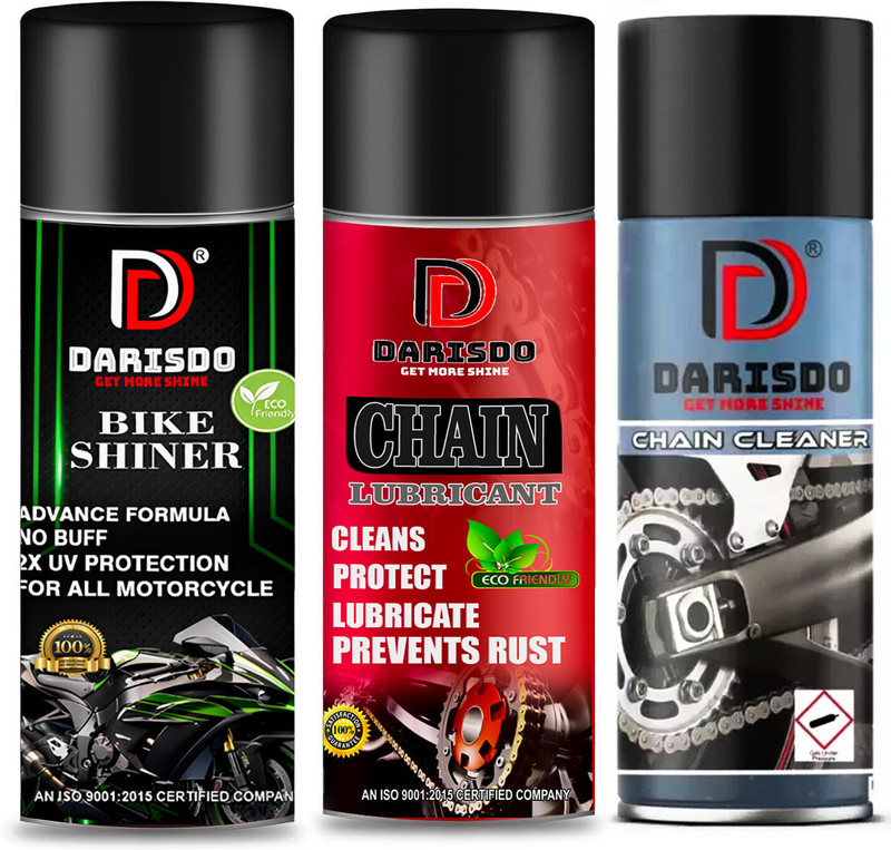 Darisdo Combo Bike Lube & Chain Cleaner With Shiner Polish Lube & Chain Cleaner With Shiner Polish Chain Oil(450 ml, Pack of 3)