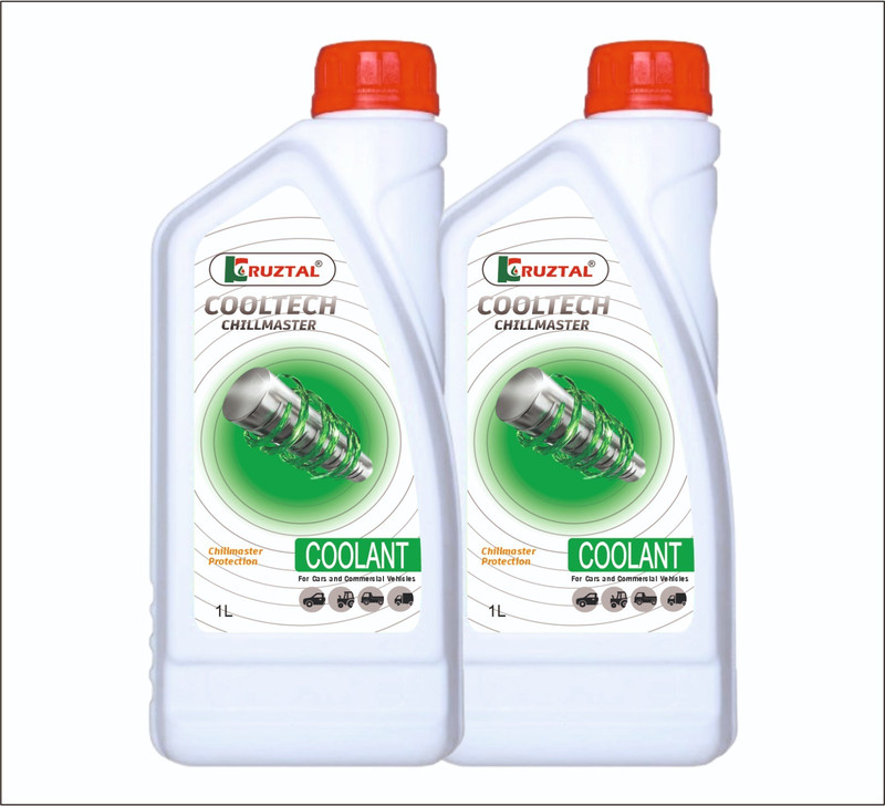 IKRUZTAL COOLTECH GREEN RADIATOR COOLANT 1:4 -1 LTR - P2 Coolant Green(2000 ml, Pack of 2)