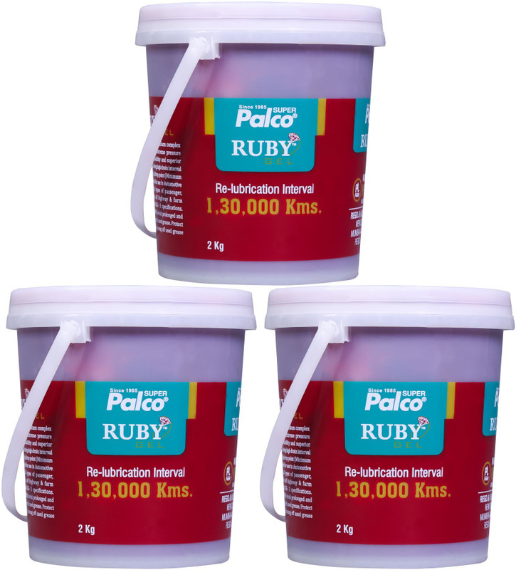 PL SUPER PALCO RUBY Gel Red Grease 2KG NLGI-3 Extreme Pressure Industrial High Temperature Lithium Complex Water Resistant Grease for Car & Machinery Up to 130000 Kms Grease(6 kg, Pack of 3)