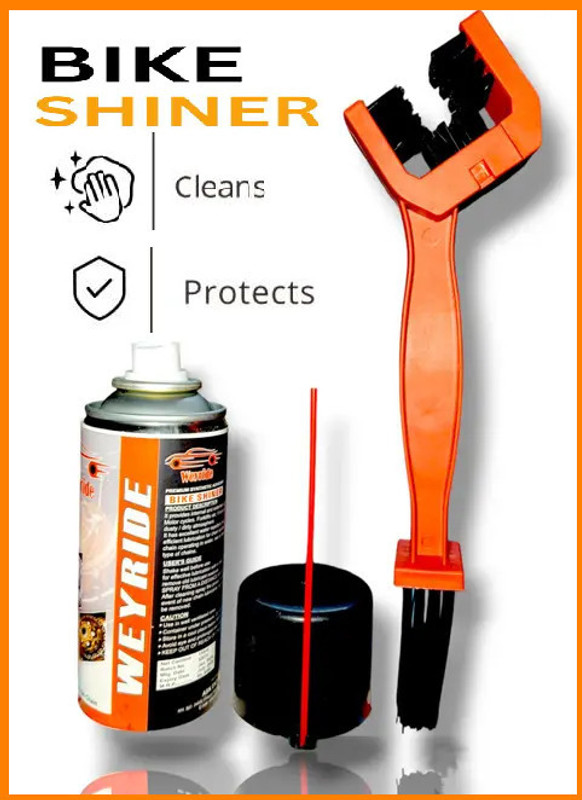 CROXIV Best Combo-5 Bike Shiner Spray With Chain Brush For All Bikes Chain Oil(150 ml, Pack of 2)