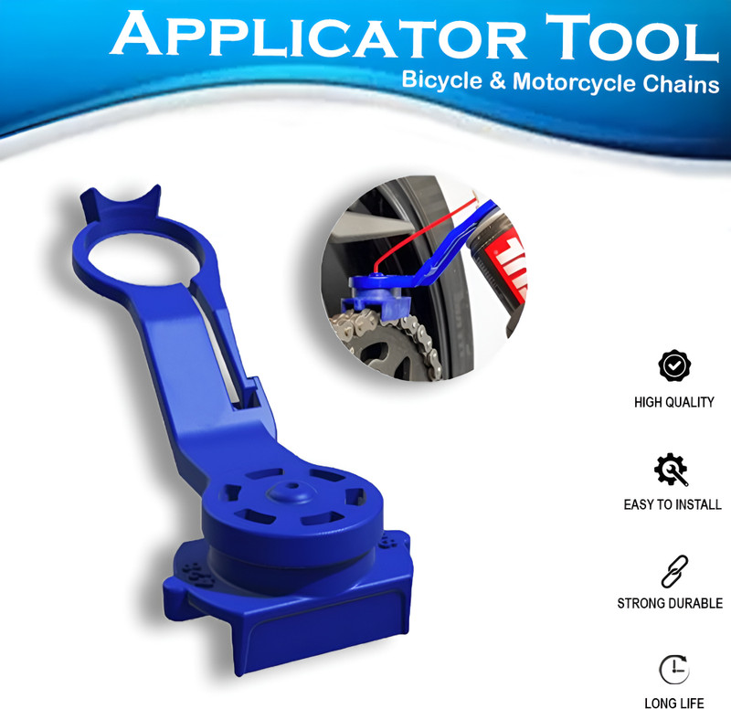 ASRYD Motorcycle Chain Cleaner and Lube Applicator Tool Kit (Blue Color)- Not Include Chain Oil(50 g)
