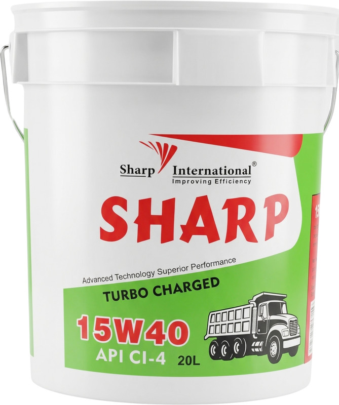 sharp international Sharp 15W40 Engine Oil API CI-4, Turbo Charged Diesel Engine Oil, High Performance Lubricant for Trucks & Heavy Vehicles High Performance Engine Oil(20 L, Pack of 1)