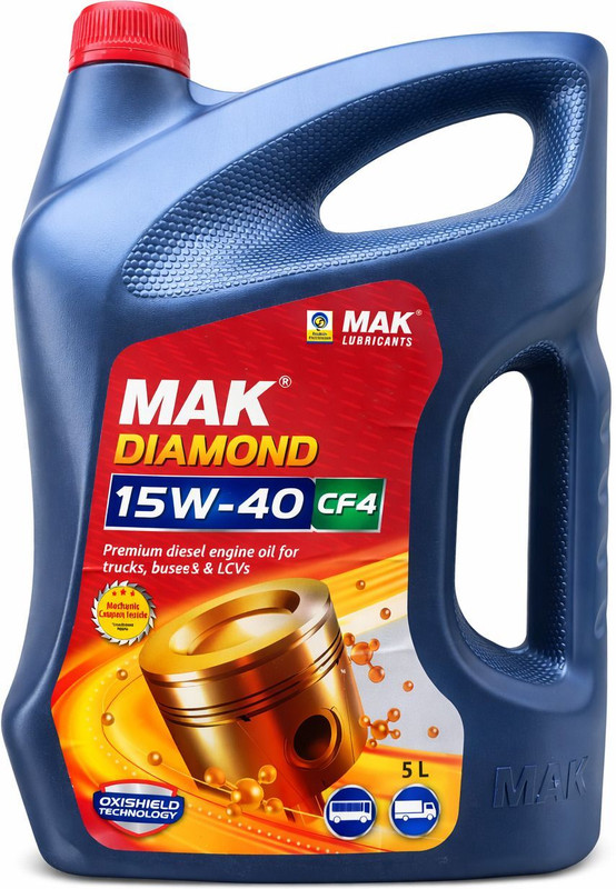 MAK Diamond 15W-40 CF4 Supreme Duty Car and Truck Diesel Engine Oil High Performance Synthetic Blend Engine Oil(5 L, Pack of 1)