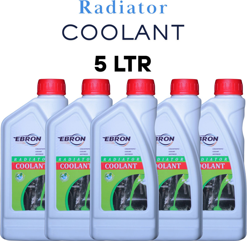 EBRON Premium Radiator Coolant Fluid for Car Engine Cooling System 5L Coolant(5 L, Pack of 5)