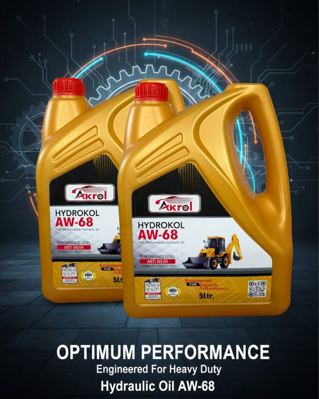 AKROL Combo Pack 1+1 HYDROKOL AW-68 ANTI WEAR Suitable For Heavy Vehical and Hydrolic Machine Hydraulic Oil(5 L, Pack of 2)