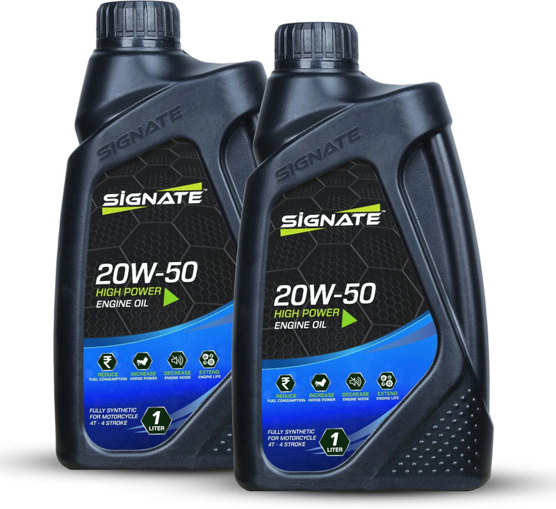 Signate 20W50 Synthetic 4-Stroke Lubricant Engine Oil for Smooth Ride in Bikes & Cars | High Performance Engine Oil(1 L, Pack of 2)