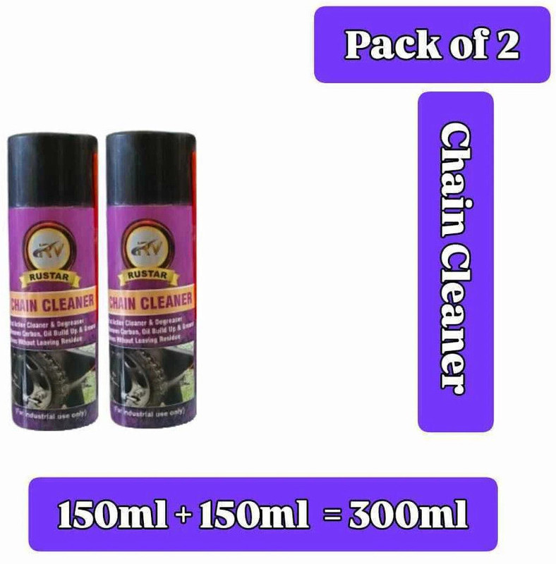 RUSTAR PREMIUM Chain Cleaner Pack of 2 (150ml + 150ml) For All Type of Chains Of Bike and Bicycle Chain Oil(300 ml, Pack of 2)