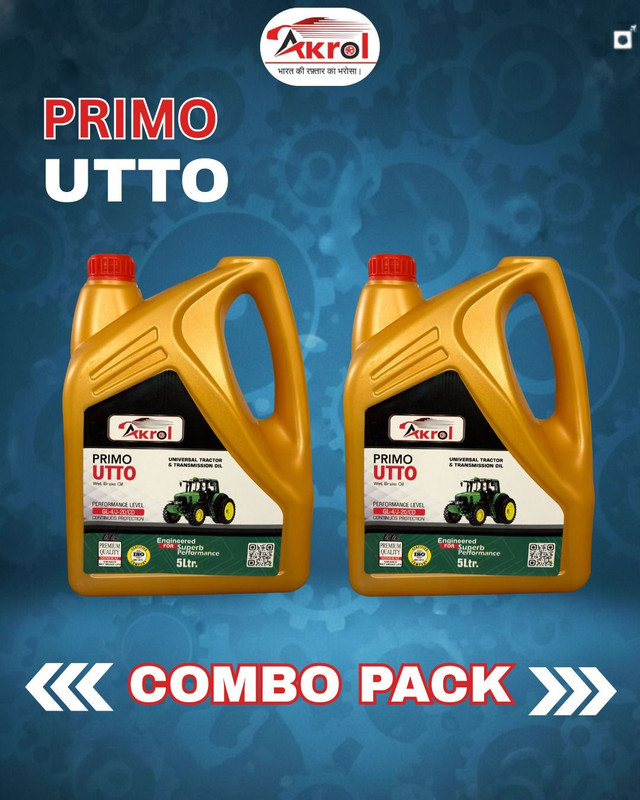 AKROL COMBO PACK 1+1 PRIME UTTO WET BREAK OIL Universal Tractor & Transmission Oil Brake Oil(5 L, Pack of 2)