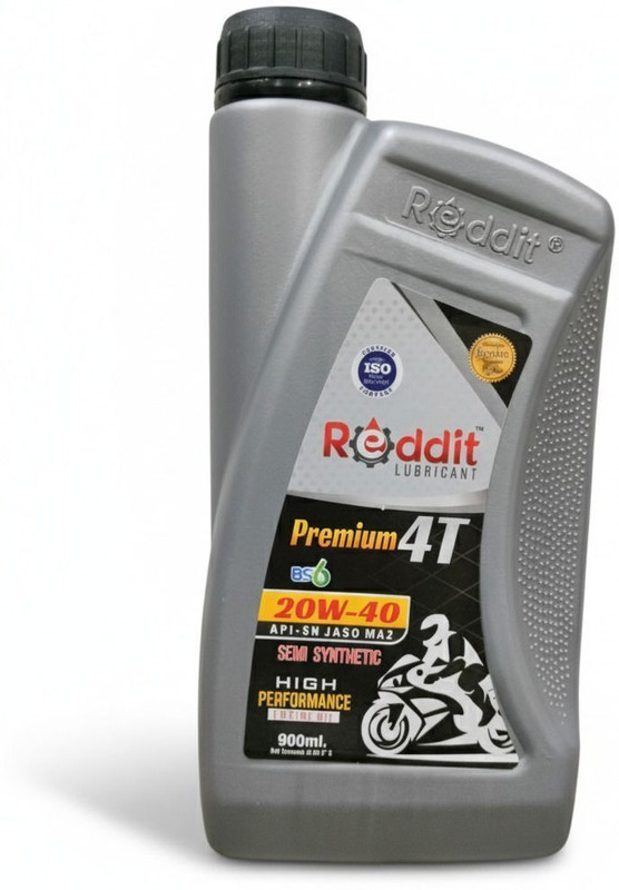Reddit PREMIUM-4T-20W-40 | Smooth Ride|Better Mileage| JASO MA2, API-SN Certified High Performance Engine Oil(900 ml, Pack of 1)