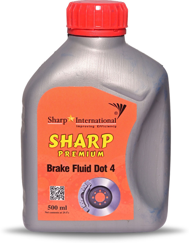 sharp international Premium Brake Fluid DOT 4 High Performance Hydraulic Brake Oil High Boiling Point Formula Smooth & Reliable Braking For Cars & Motorcycles Brake Oil(500 ml, Pack of 1)