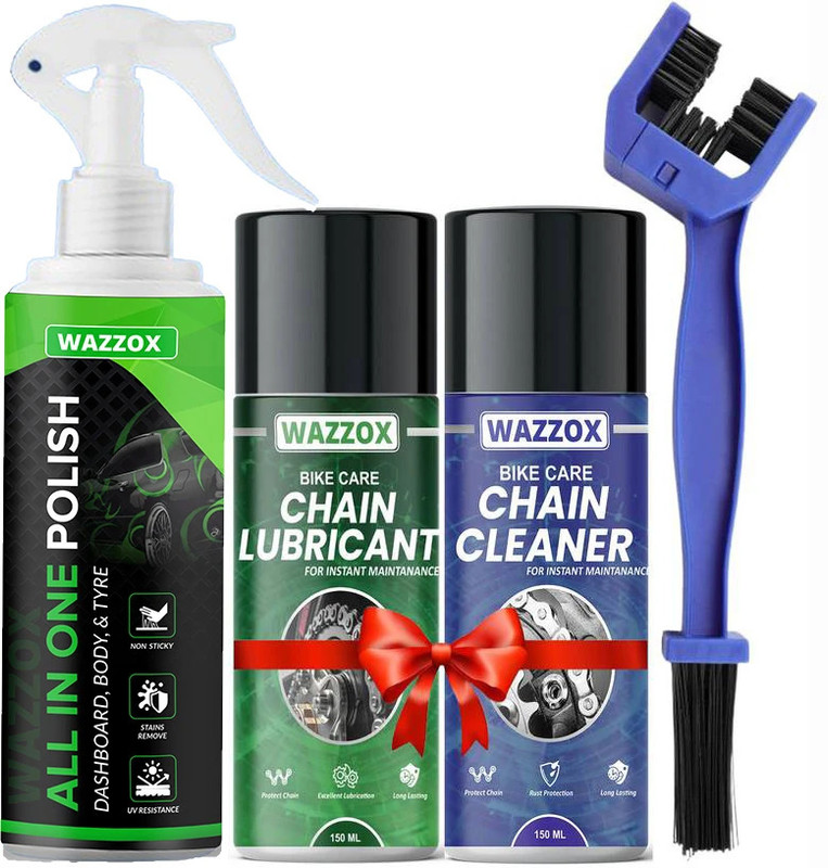 WAZZOX Cleans | Shines & Protects Chain | Exterior Cleaning Car & Dashboard Interior | Cleans | Protects Chain & Shines | Car Dashboard Interior & Exterior Cleaning | Chain Oil(550 ml)