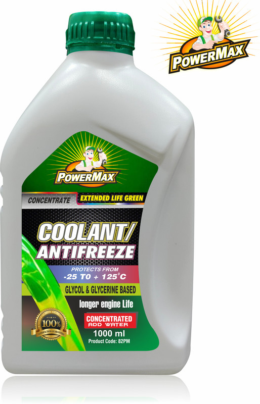 POWERMAX Best Coolant Green Concentrate 1:3 ratio of Coolant:Water Coolant Green(1 L, Pack of 1)