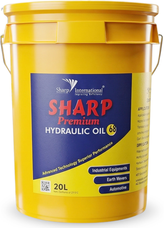 sharp international Sharp Premium Hydraulic Oil 68 (ISO VG 68), High Performance Anti-Wear Hydraulic Fluid for Industrial Equipment Earth Mover & Automotive Systems Smooth Operation Hydraulic Oil(20 L, Pack of 1)