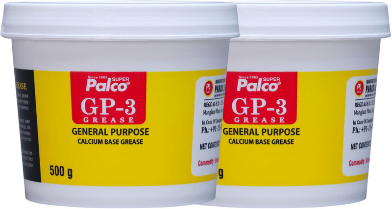 PL SUPER PALCO GP-3 Grease 500g General Multipurpose Water Resistant & Chassis Bearing Calcium Base Grease for Car Machinery Industrial Agricultural Bike Chain Lube NLGI-3 Grease(1000 g, Pack of 2)