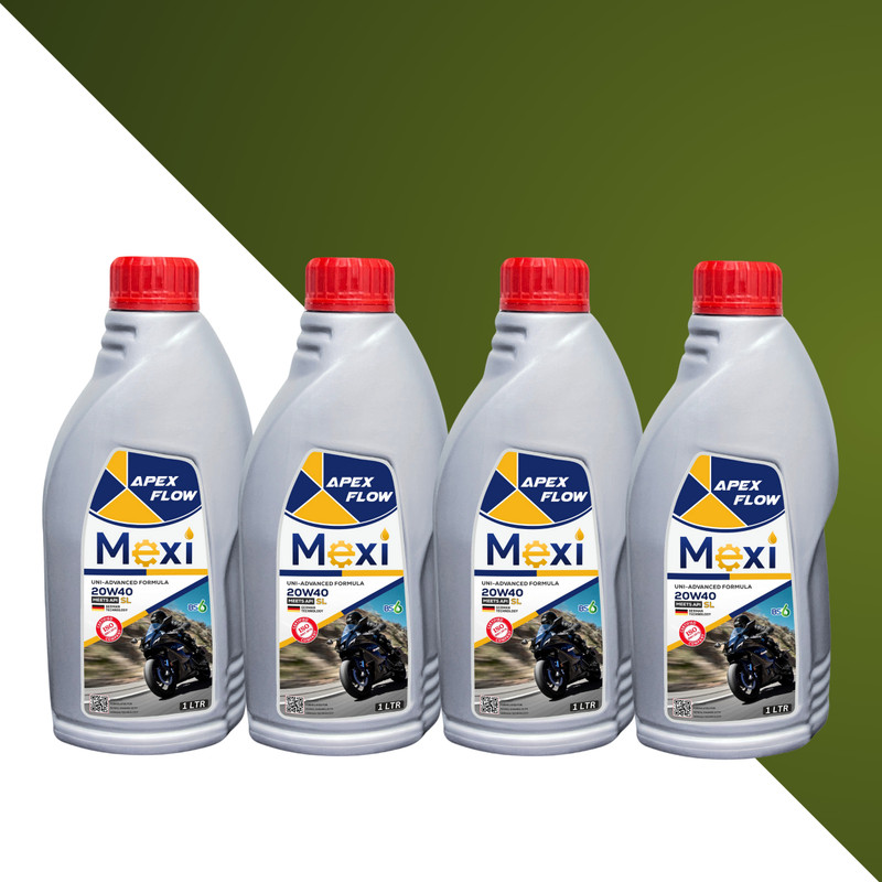 Mexi Apex Flow 1LTR (Pack of 4) (M06) 20W40 SL Multi-Grade Engine Oil(1 L, Pack of 4)