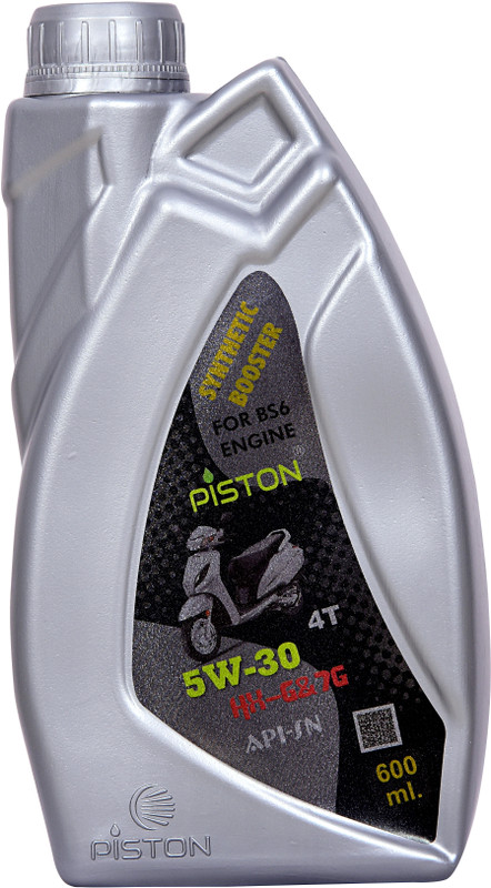 piston 5W-30 4T API SN For BS6 Scooters ACTIVA 6G,Activa 125,DIO,GRAZIA 600 ML- P1 Full-Synthetic Engine Oil(600 ml, Pack of 1)
