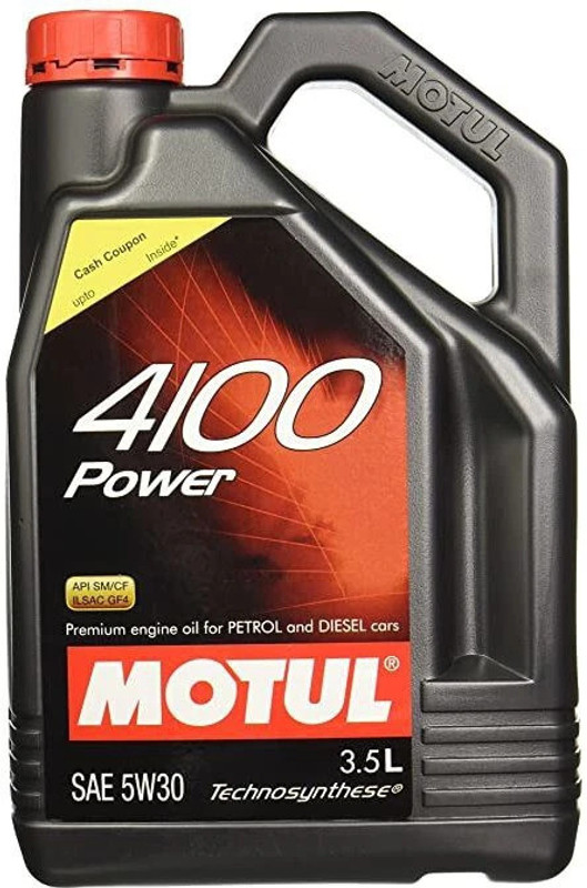 MOTUL 4100 POWER 5W30 (Technosynthese) Motor Oil 3.5 Litre 4100 POWER 5W30 (3.5L) Synthetic Blend Engine Oil(3.5 L, Pack of 1)