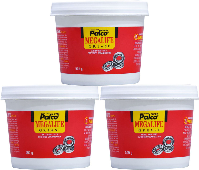 PL SUPER PALCO MEGALIFE Grease 500g NLGI-3 Multipurpose Lithium Based Bearing APLR Long Life Grease for Car Bike Chain Lube Enhance Re-Lubrication Interval Up to 100,000 Kms Grease(1500 g, Pack of 3)
