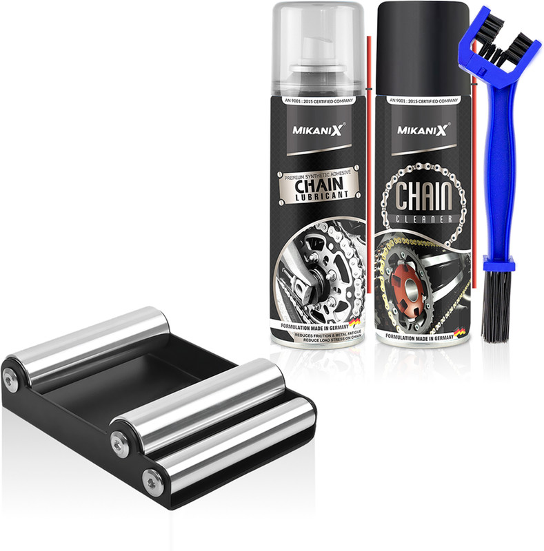 BRXR Combo of Bike Chain Lubricant & Cleaner with Cleaning Brush & Wheel Roller Stand Grease And Lubricate / Suitable For All Bikes |500+500ml Chain Oil(1000 ml, Pack of 4)