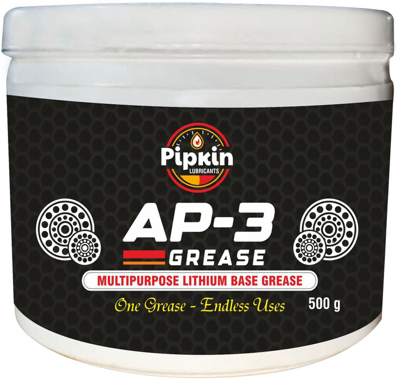 PIPKIN AP-3 GREASE 500g | Multipurpose, All Purpose, Lithium Base Grease for Car, Bike Chain Lube | Long Lasting Lubricant For Buse, Truck, 2 Wheeler, 3 Wheeler Grease(500 g, Pack of 1)