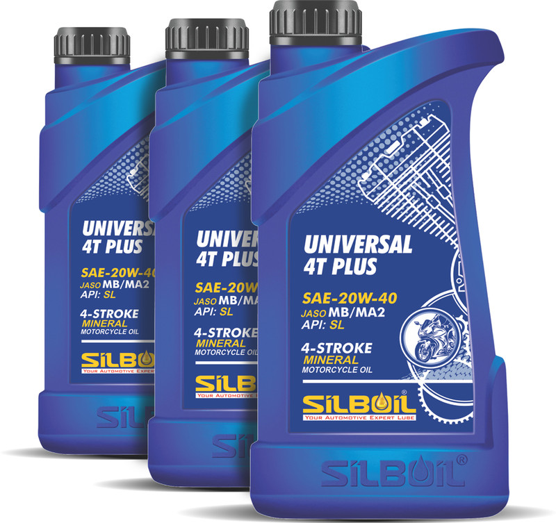 SILBOIL P3 UNIVERSAL 4T-PLUS 20W-40 (API: SL) ( JASO: MB/MA-2) High Performance Mineral Engine Oil(1 L)