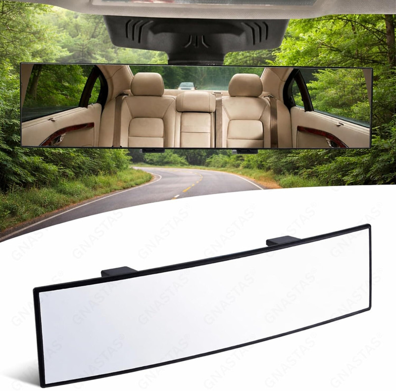 ARDAKI Car Rear View Mirror Interior Wide Angle Panorama Safety and Large Vision Mirror Rearview Radar Mirror(Black)