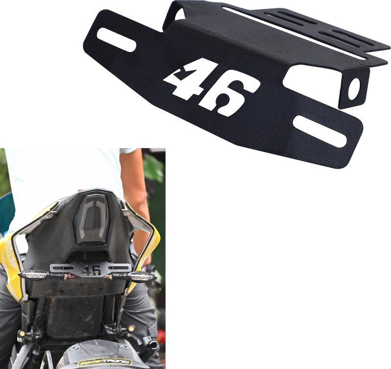 Grandbiker 46 Tail Tidy Number Plate Holder universal for All Bikes Bike Number Plate(Cast Iron 5 cm  x  5 cm)