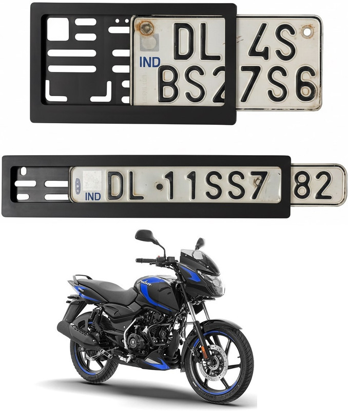 spaziogold Designed For: Bajaj Pulsar 150 | Durable Black Bike Number Plate Frame Bike Number Plate(Plastic 30 cm  x  12 cm)