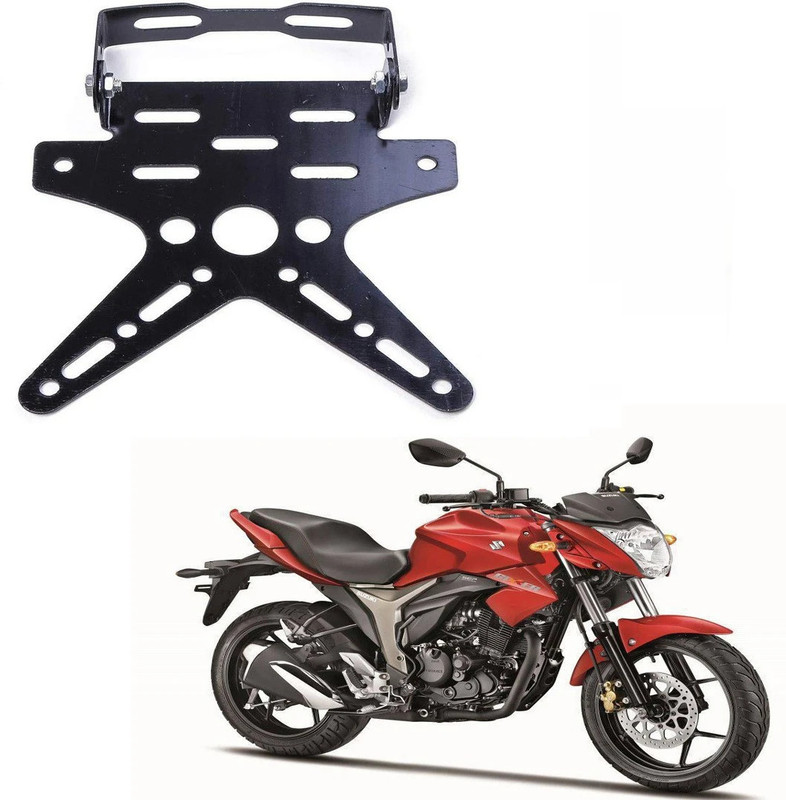 Sunriders Tail Tidy Number Plate Holder/License Plate Holder Bracket For Suzuki Gixxer Bike Number Plate(Iron 4 cm  x  10 cm)