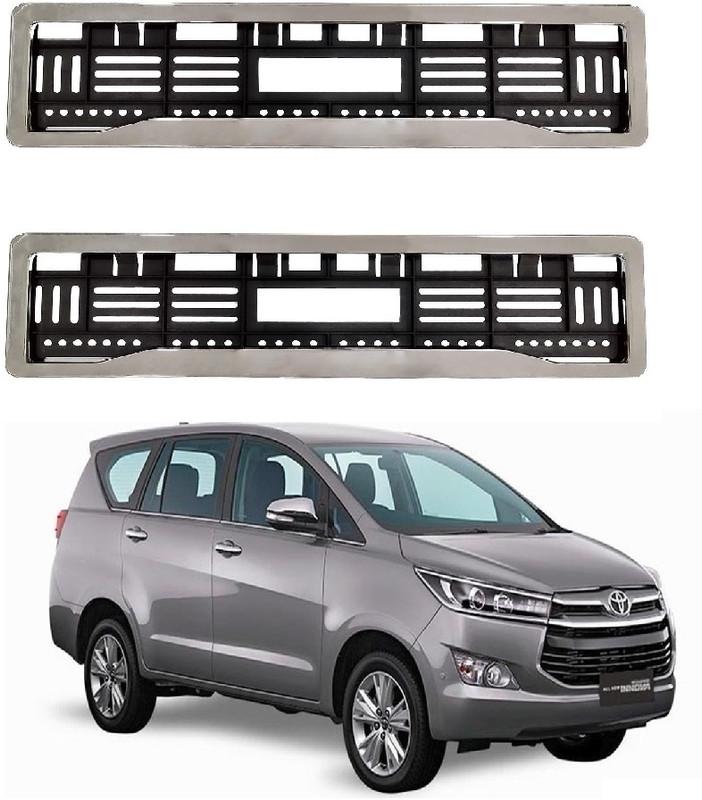 ROSHNEER ENTERPRISES Chrome Number Plate Frames Registration Plate Holder For Toyota Crysta 2016-2021 Car Number Plate(Plastic 14 cm x 6 cm)