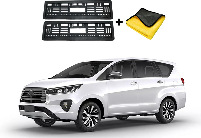 Shopone Car Number Plate 15 cm x 5 cm + Microfiber Vehicle Cloth 40×66 cm Crysta Car Number Plate(Plastic 60 cm x 10 cm)