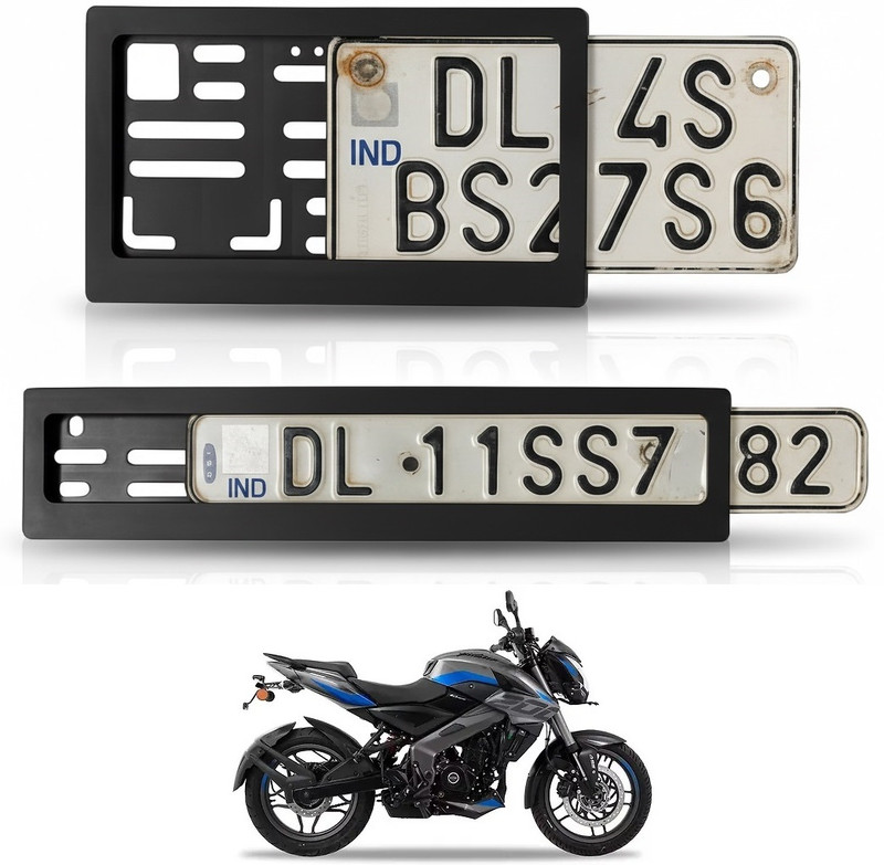spaziogold Pulsar NS200 | Heavy Duty Black Number Plate Frame for Bike Bike Number Plate(Plastic 30 cm  x  12 cm)