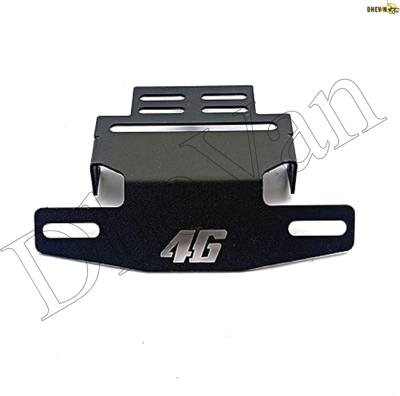 DheVan Motorcycle Bike CNC Number Plate 46 Frame Holder Tail Tidy NP-01B Bike Number Plate(Iron 12 cm  x  14 cm)