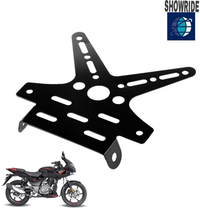SHOWRIDE Adjustable Tail Tidy Number Plate Holder Bracket for pulsar 220 Bike Number Plate(Aluminium 10 cm x 15 cm)