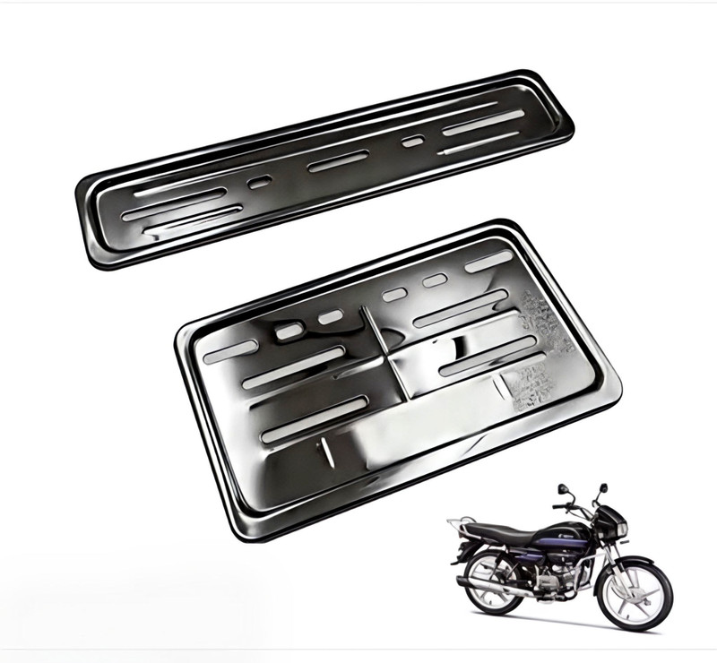ANIXIOUS ENTERPRISES Metal Bike Number Plate Frame Holder | Front & Rear with Signals Bike Number Plate(Iron 24 cm x 4 cm)