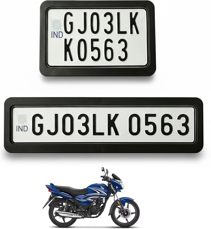 spaziogold Honda Shine Premium Metal Number Plate Frame – Heavy Duty Plate Holder Bike Number Plate(Plastic 30 cm x 12 cm)