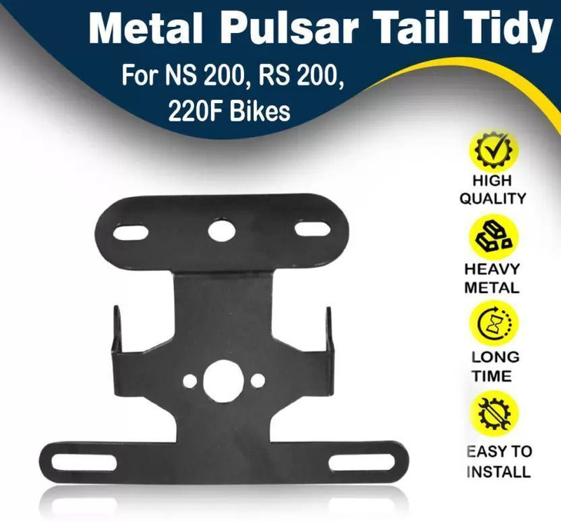 SHOWRIDE Good Quality Pulsar Tail Tidy Fender Eliminator For NS 200, RS 200, 220F Bike Number Plate(Aluminium 11.5 cm x 9.5 cm)