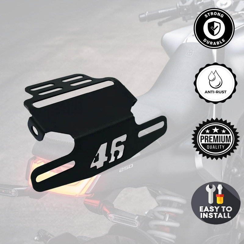AUTO AASIST Motorcycle Bike CNC Number Plate 46 Frame Tail Tidy Bike Number Plate(Iron 12 cm x 14 cm)