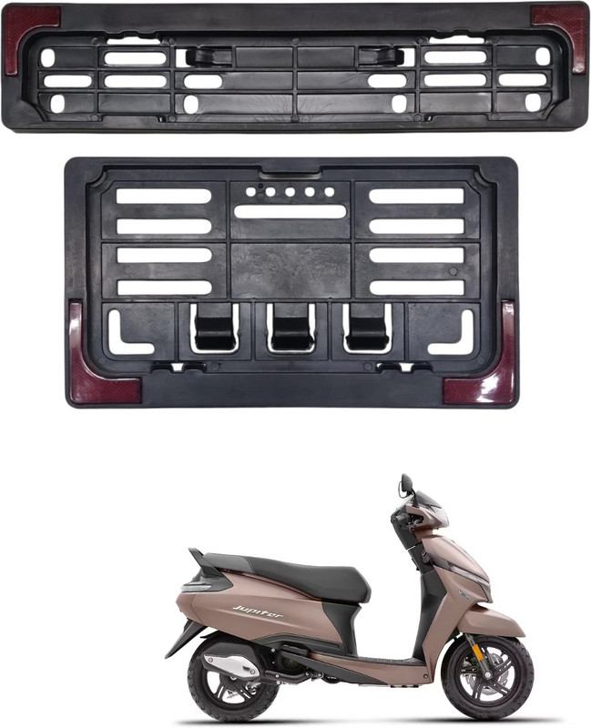 aksmit TVS Jupiter Scooty Number Plate | IND Number Plate Frame Bike Bike Number Plate(Plastic 22.7 cm x 12.7 cm)