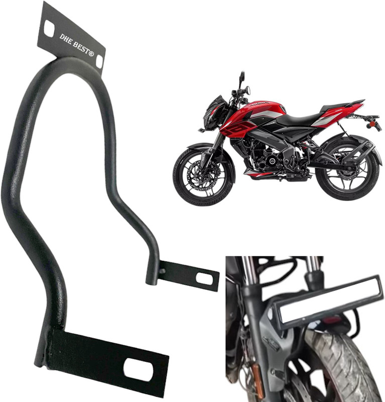 Dhe Best Bike Acessories Heavy Metal Front Number Plate Holder For NS160 Bike Number Plate(Iron 10 cm  x  5 cm)