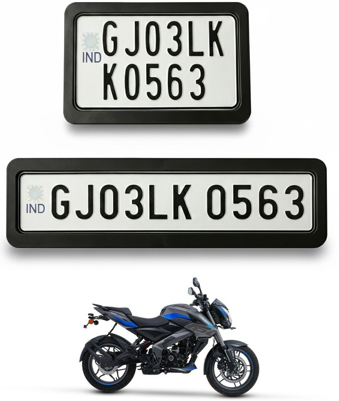 spaziogold Bajaj Pulsar NS160 Bike Number Plate Frame Set | Number Plate Holder Bike Number Plate(Plastic 30 cm x 12 cm)
