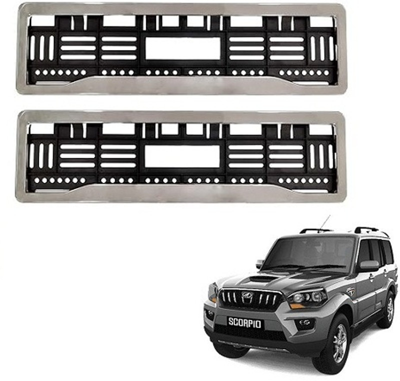 BTaccessorize Chrome Finish Number Plate Compatible With Mahindra Scorpio Old Car Number Plate(Plastic 10 cm x 5 cm)
