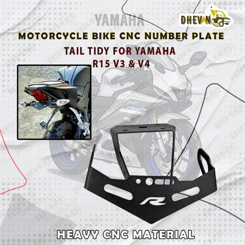 DheVan RL-O Tail tidy/fender Eliminator for Yamaha R15 V3/V4/R15S/R15M Bike Number Plate(Cast Iron 15 cm x 11 cm)