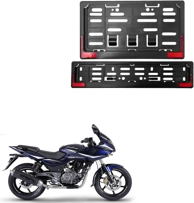 Vagary Bike Number Plate Frame with Reflector (Stander Size For All Bikes) _056 Bike Number Plate(Plastic 26 cm  x  3 cm)
