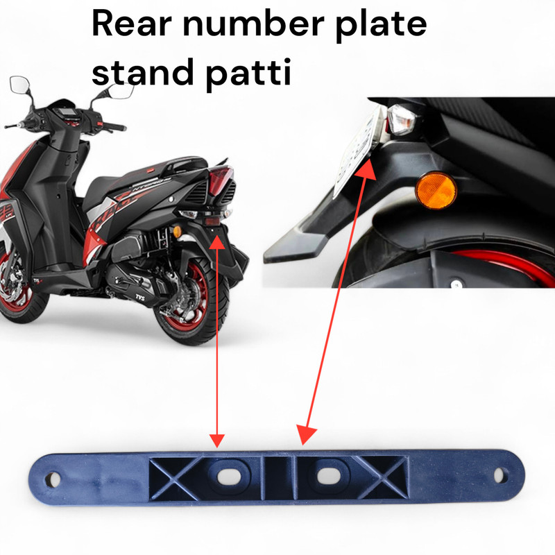 Zdbikeassosiriez Ntorg bs4 bS6 rear number plate stand Patti Bike Number Plate(Plastic 4 cm x 15.1 cm)