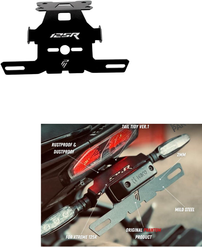 Znee Smart Premium Tail Tidy for Xtreme 125R | Rear Fender Eliminator Kit Bike Number Plate(Aluminium 5 cm x 10 cm)