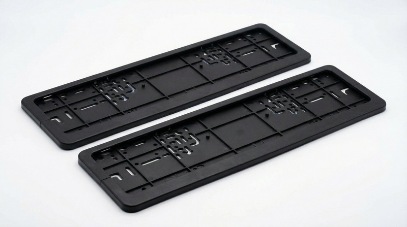 AutoJewels Caar Number Plate Cover Black Set of 2 Car Number Plate(Plastic, Aluminium 15 cm x 45 cm)